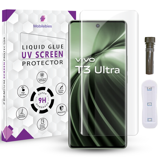 Tempered Glass For Vivo T3 Ultra Advanced HD+ UV Glass Screen Protector Guard