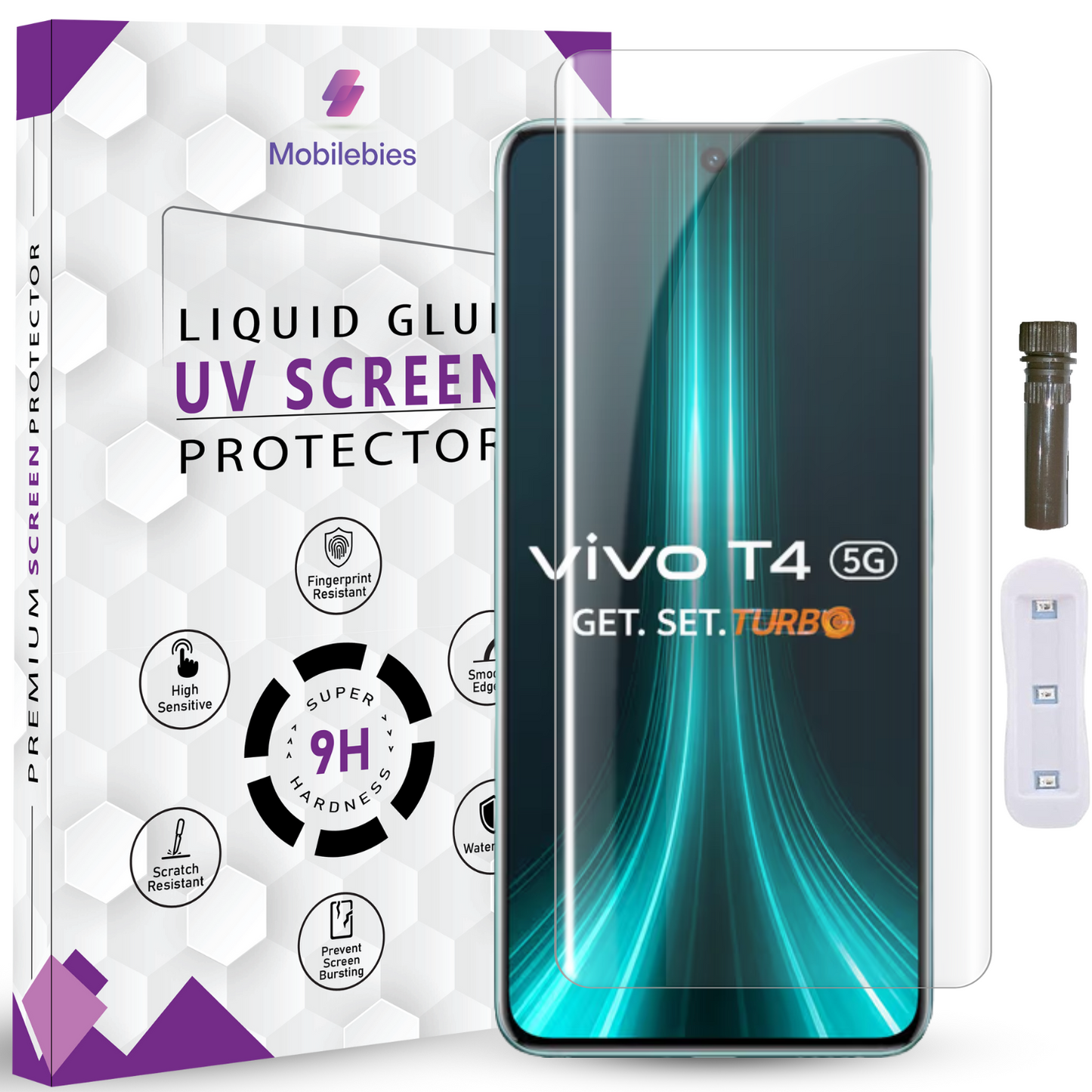 Tempered Glass For Vivo T4 Advanced HD+ UV Glass Screen Protector Guard