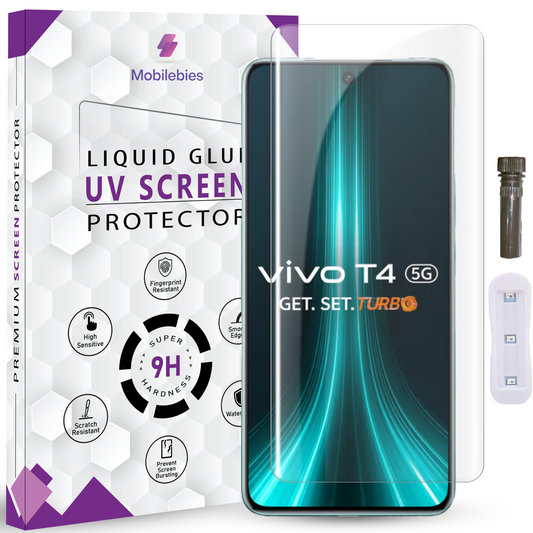 Tempered Glass For Vivo T4 Advanced HD+ UV Glass Screen Protector Guard
