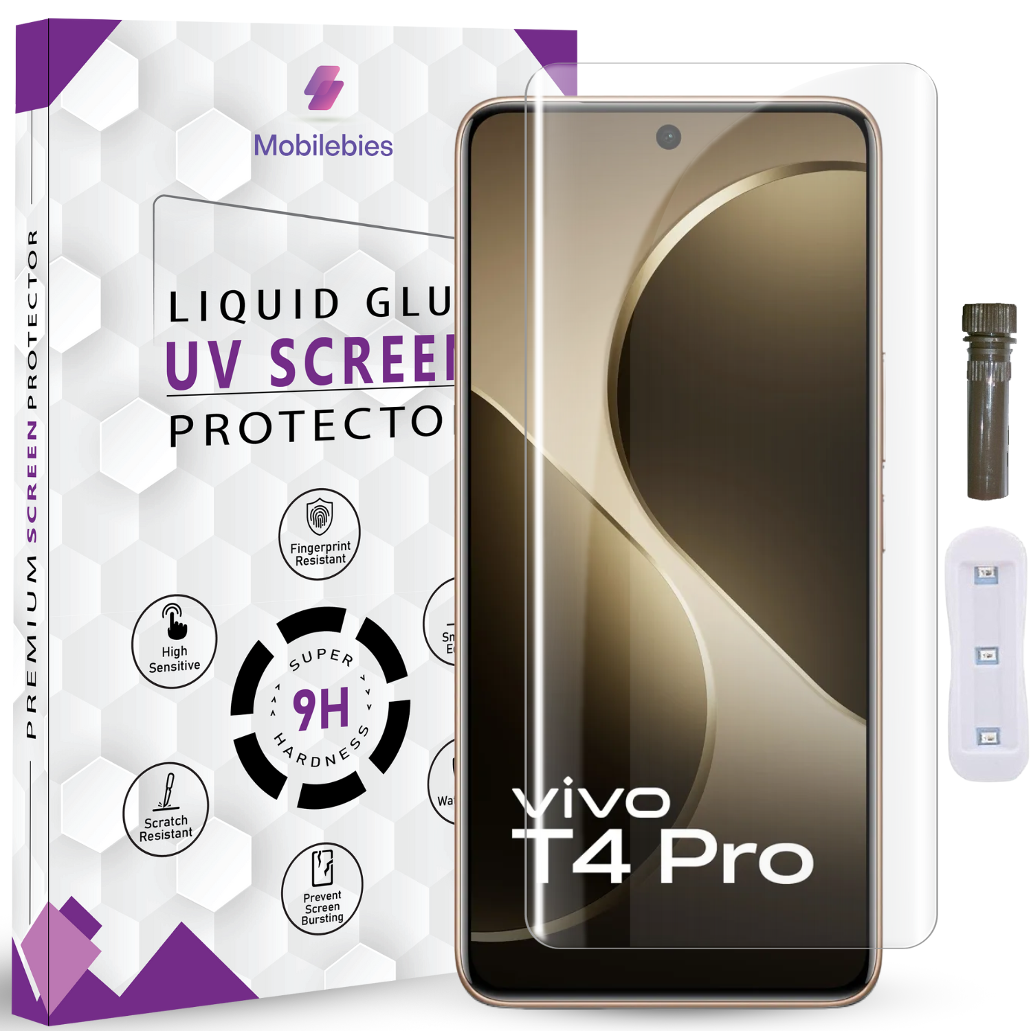Tempered Glass For Vivo T4 Pro Advanced HD+ UV Glass Screen Protector Guard Main image