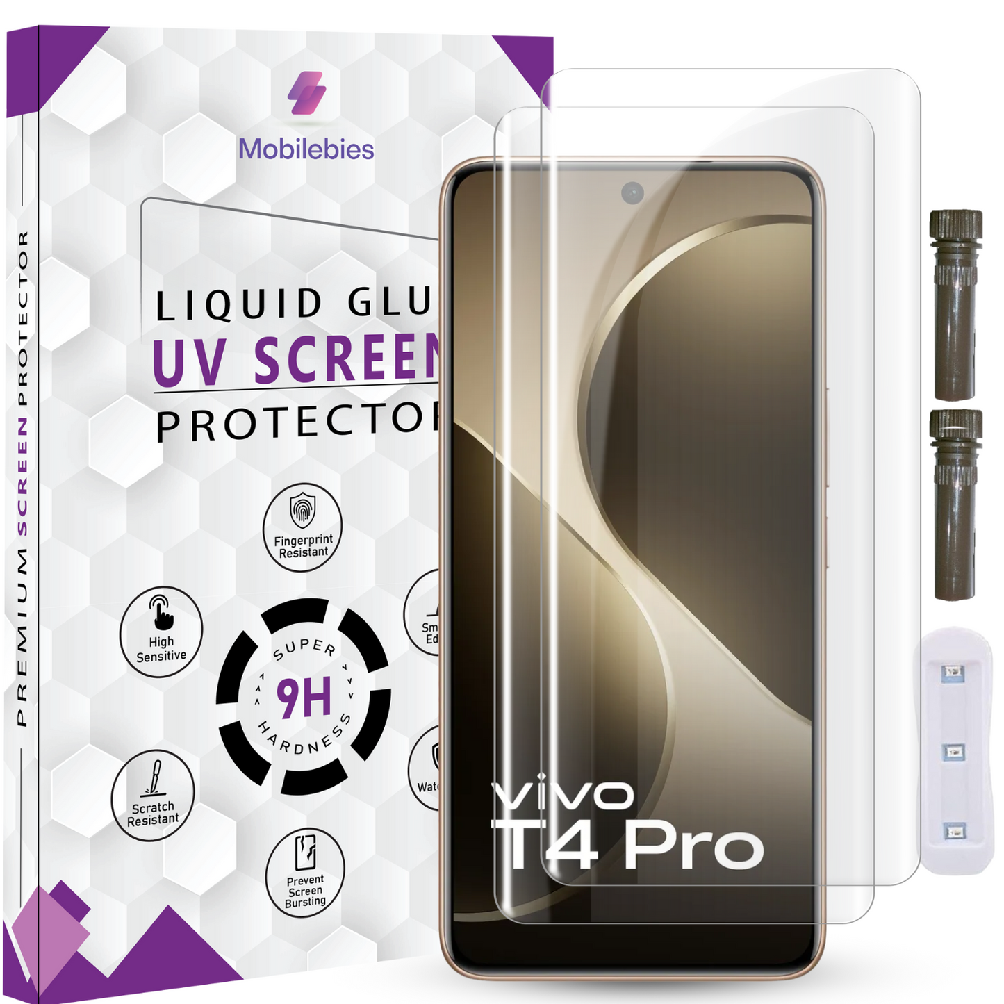 Tempered Glass For Vivo T4 Pro Advanced HD+ UV Glass Screen Protector Guard