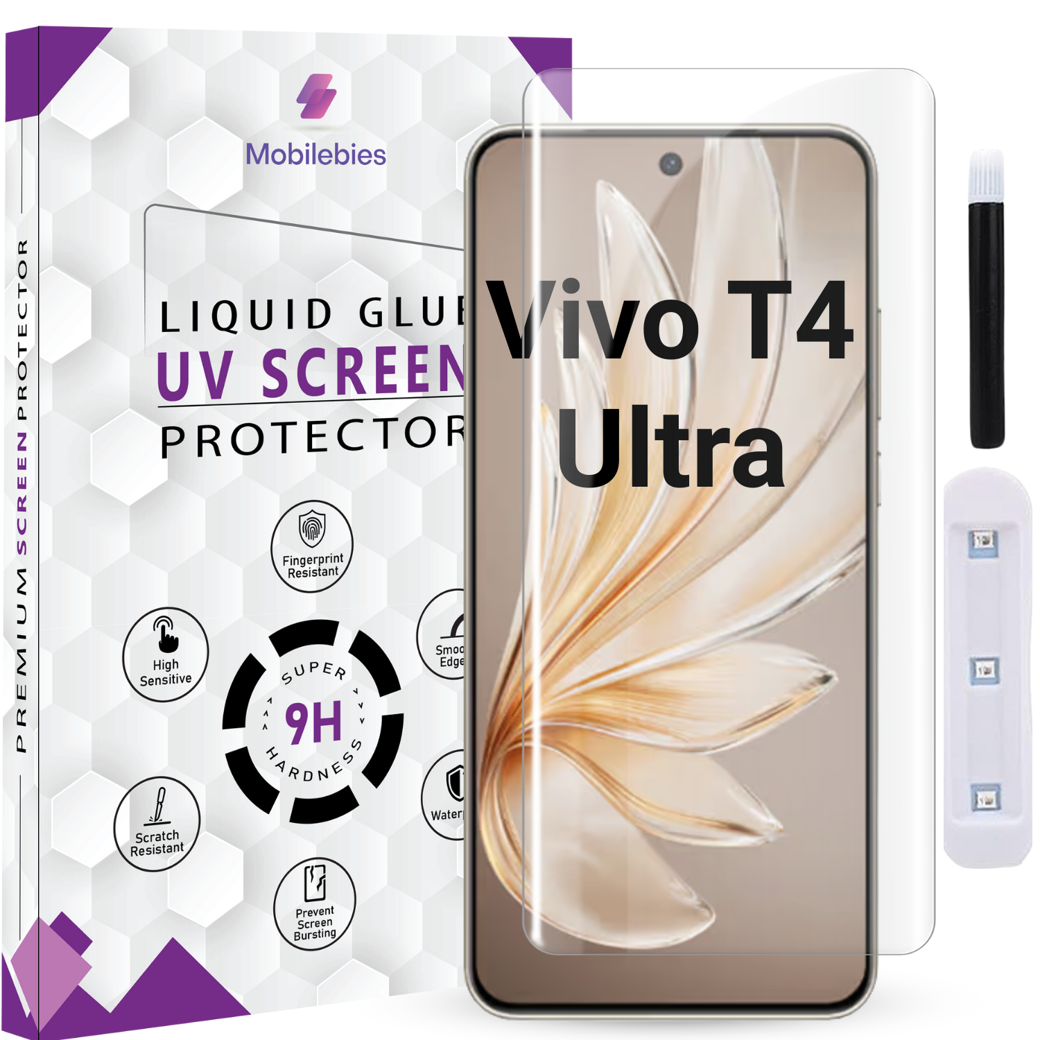 Tempered Glass For Vivo T4 Ultra Premium HD+ UV Glass Screen Protector Guard