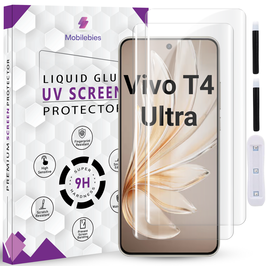 Tempered Glass For Vivo T4 Ultra Premium HD+ UV Glass Screen Protector Guard