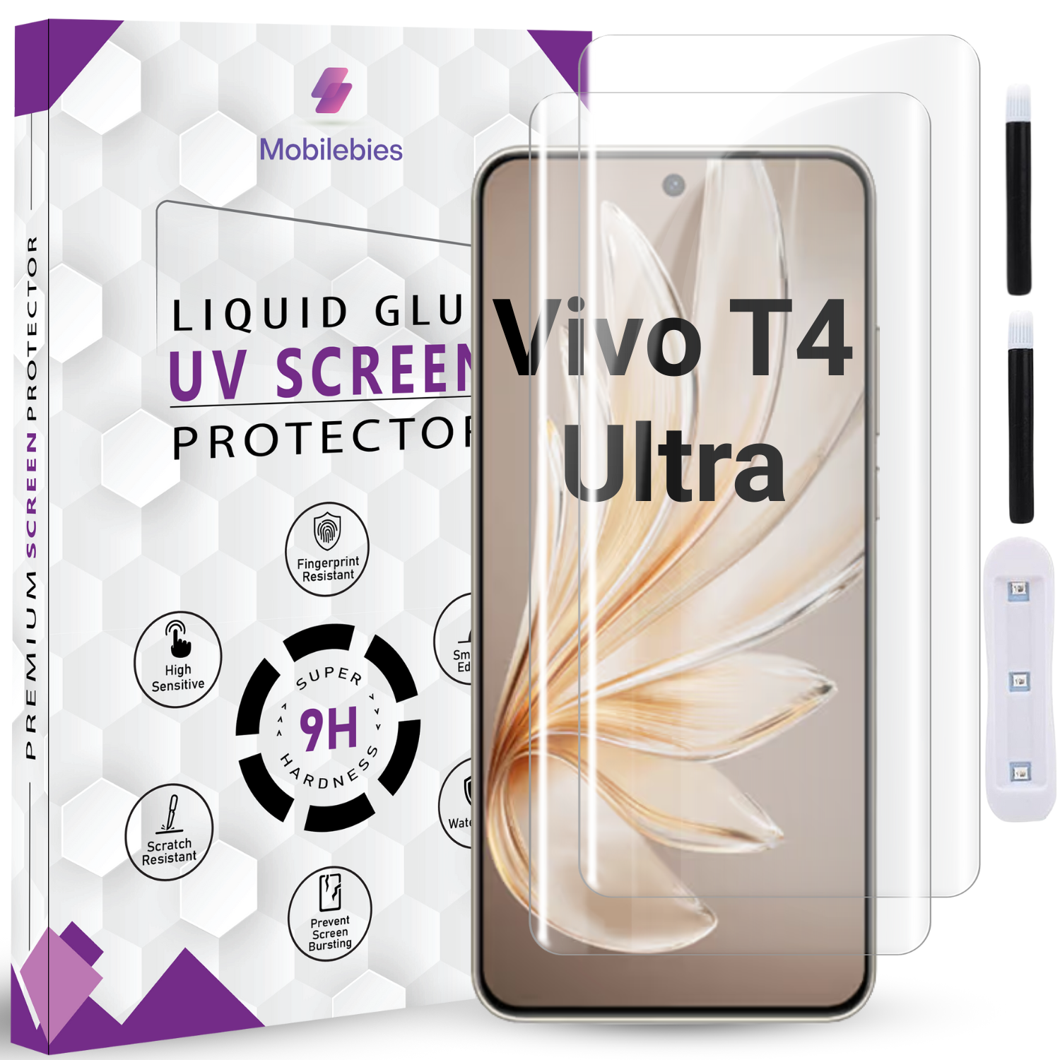 Tempered Glass For Vivo T4 Ultra Premium HD+ UV Glass Screen Protector Guard