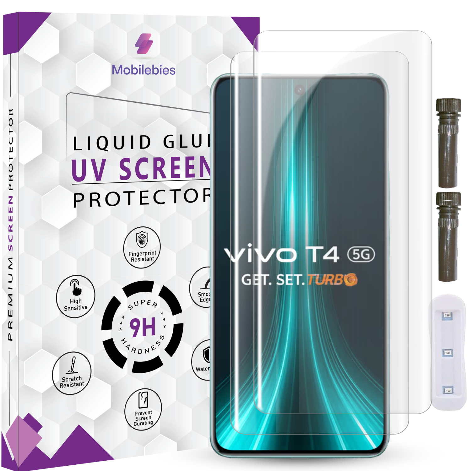 Tempered Glass For Vivo T4 Advanced HD+ UV Glass Screen Protector Guard Secondary image