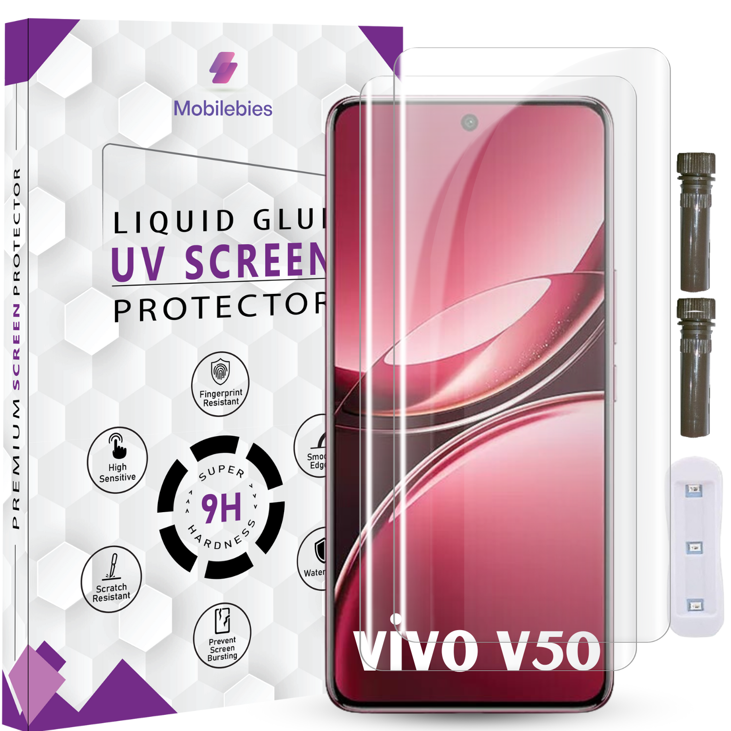 Tempered Glass For Vivo V50 Advanced HD+ UV Glass Screen Protector Guard