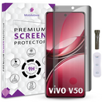 Mobilebies Vivo V50 Advanced HD+ UV Privacy Tempered Glass Screen Protector Guard