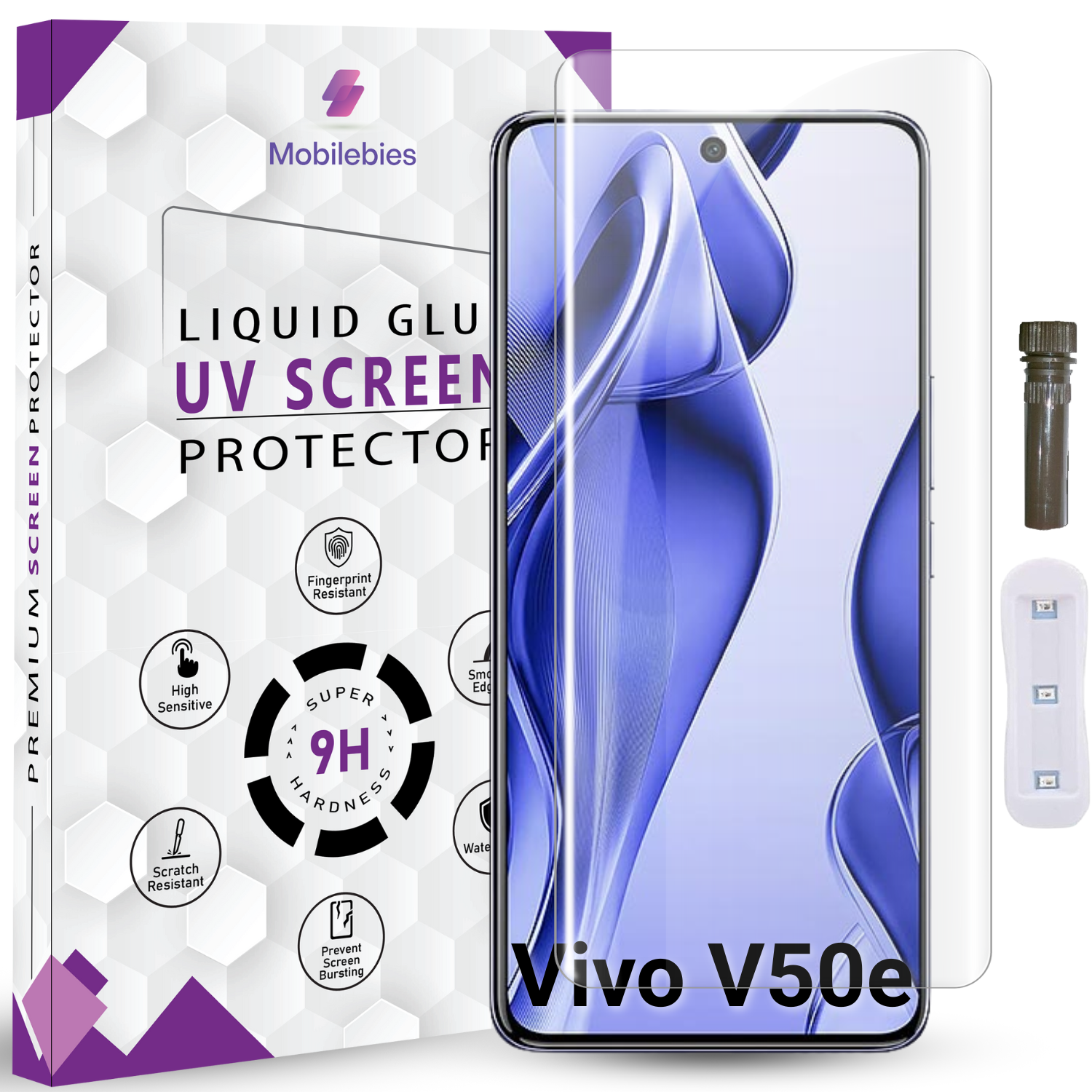 Tempered Glass For Vivo V50e Advanced HD+ UV Glass Screen Protector Guard