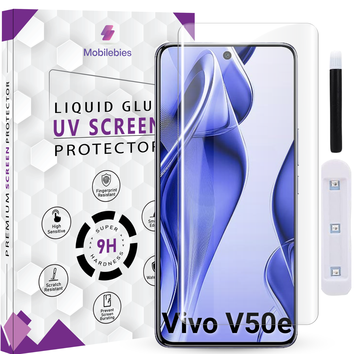Tempered Glass For Vivo V50e Premium HD+ UV Glass Screen Protector Guard Main image