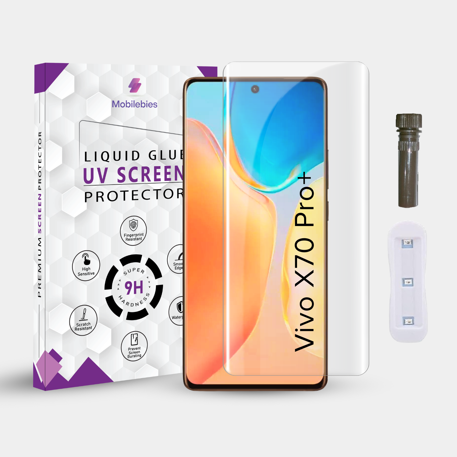 Tempered Glass For Vivo X70 Pro Plus Advanced HD+ UV Glass Screen Protector Guard Main image