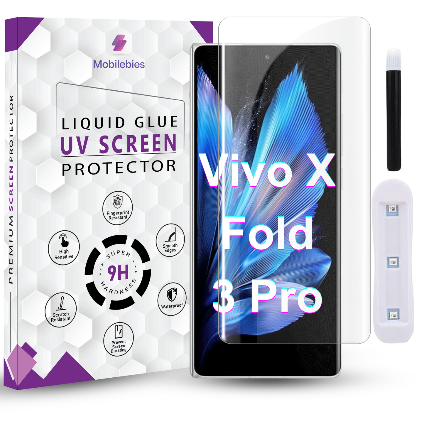 Tempered Glass For Vivo X Fold 3 Pro Premium HD+ UV Glass Screen Protector Guard