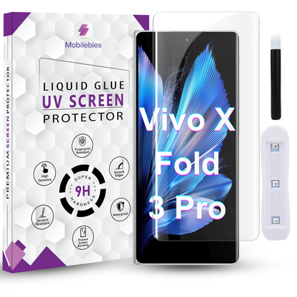 Tempered Glass For Vivo X Fold 3 Pro Premium HD+ UV Glass Screen Protector Guard