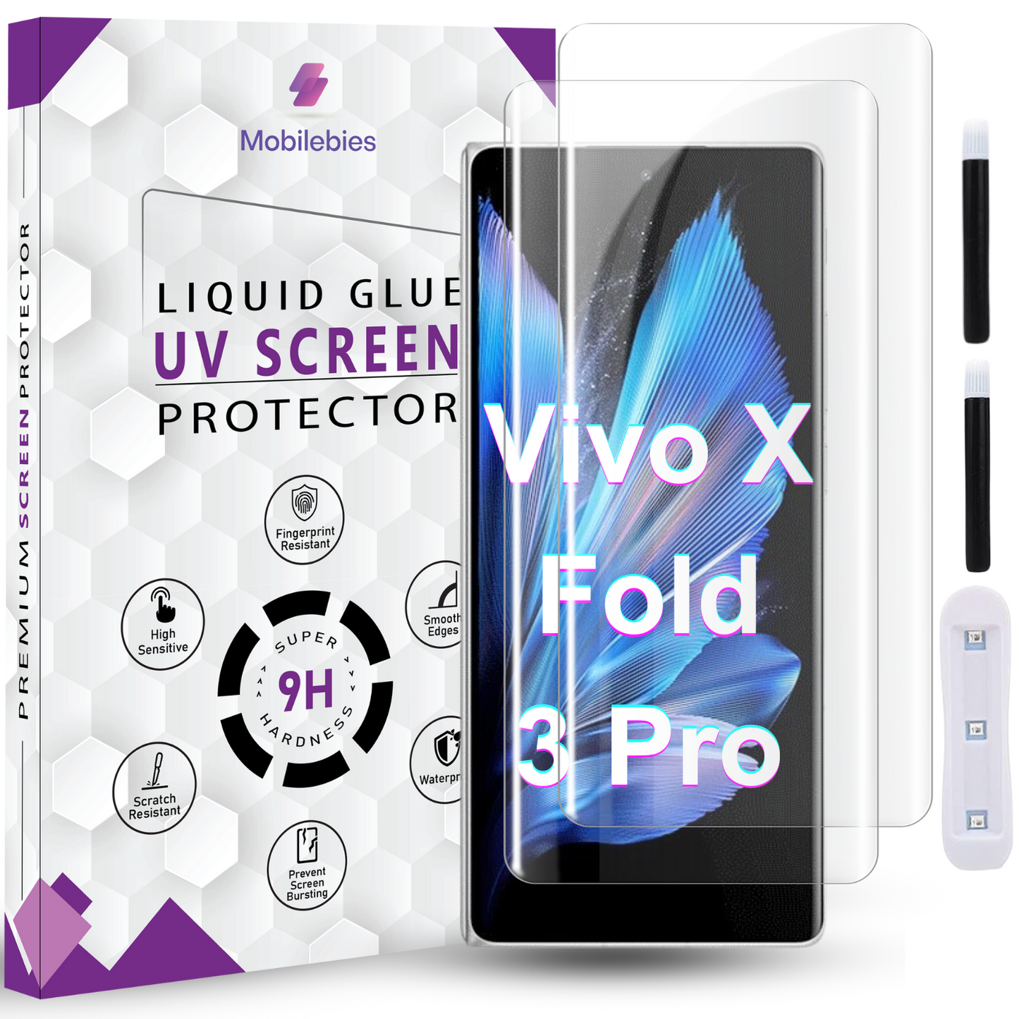 Tempered Glass For Vivo X Fold 3 Pro Premium HD+ UV Glass Screen Protector Guard