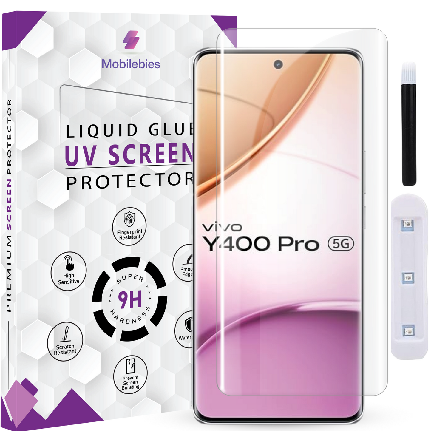 Tempered Glass For Vivo Y400 Pro Premium HD+ UV Glass Screen Protector Guard