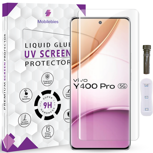 Tempered Glass For Vivo Y400 Pro Advanced HD+ UV Glass Screen Protector Guard