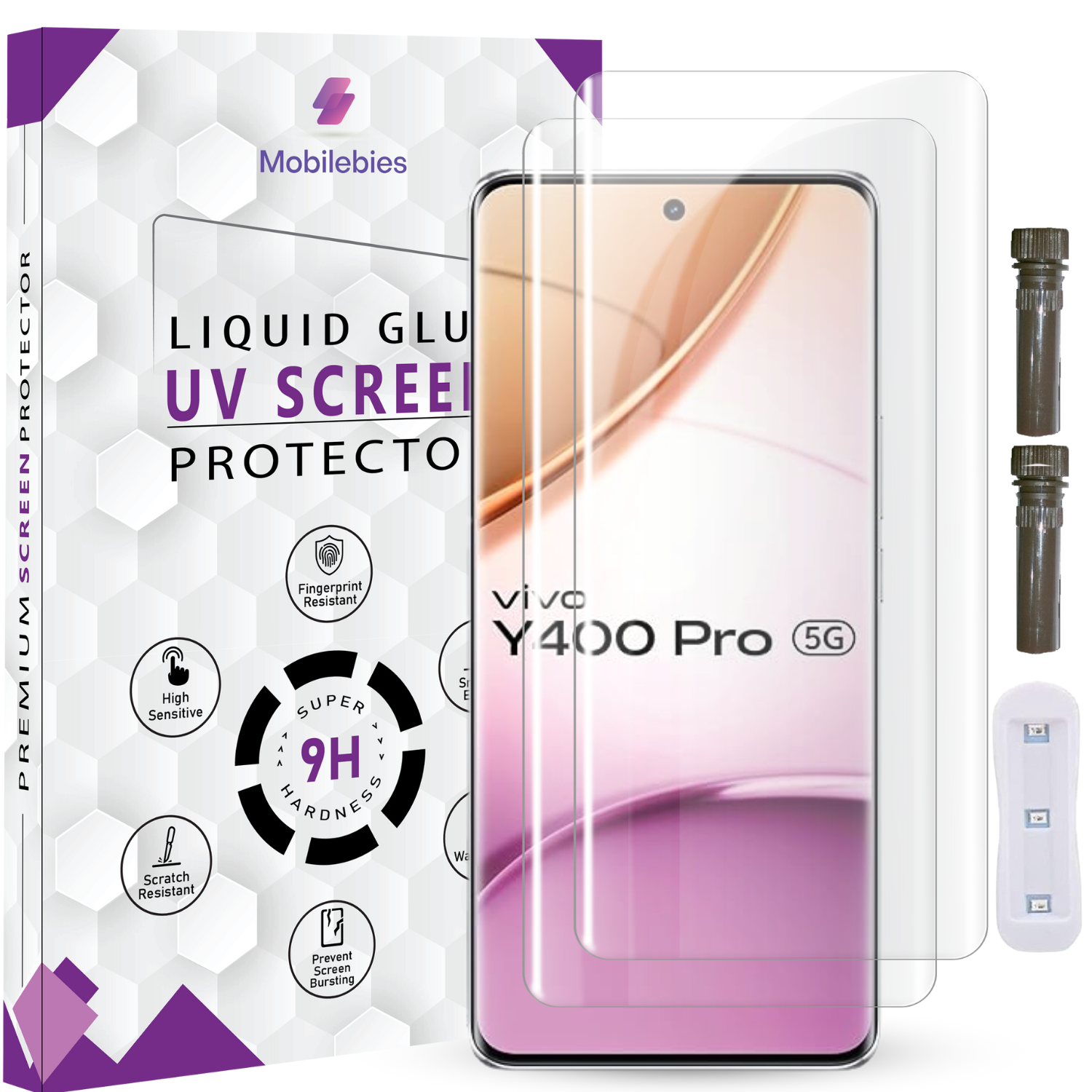 Tempered Glass For Vivo Y400 Pro Advanced HD+ UV Glass Screen Protector Guard
