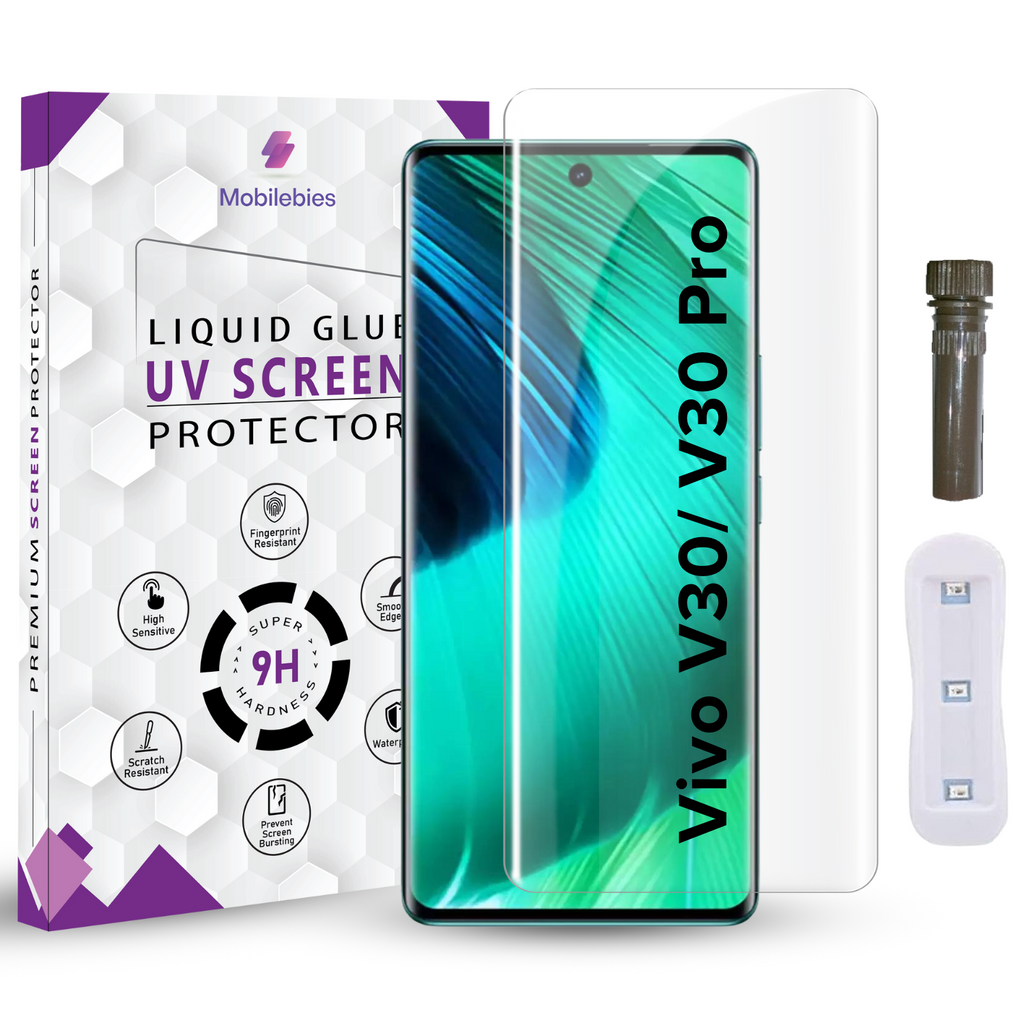 Tempered Glass For Vivo V30 Advanced HD+ UV Glass Screen Protector Guard