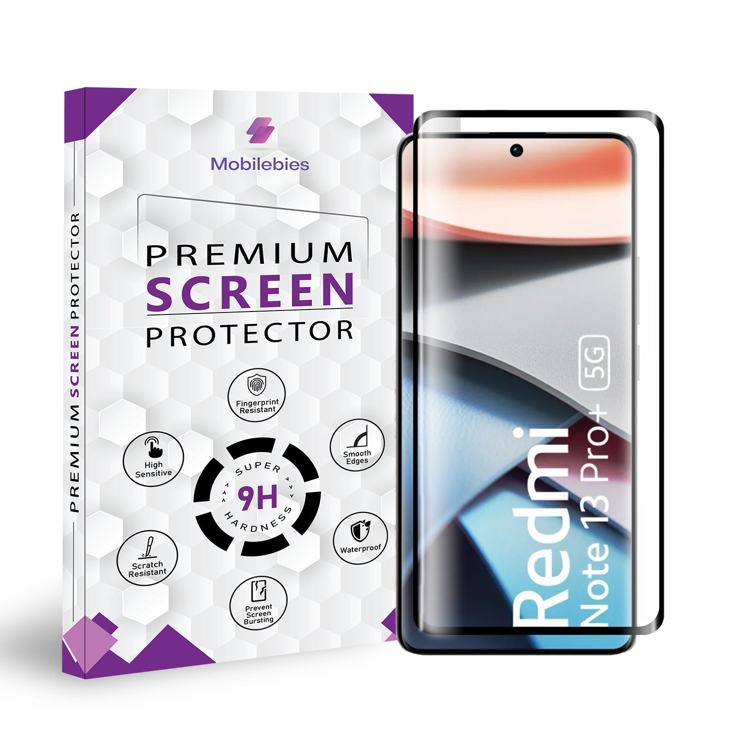 Xiaomi Redmi Note 13 Pro Plus Full Glue Screen Protector Tempered Glass Main image