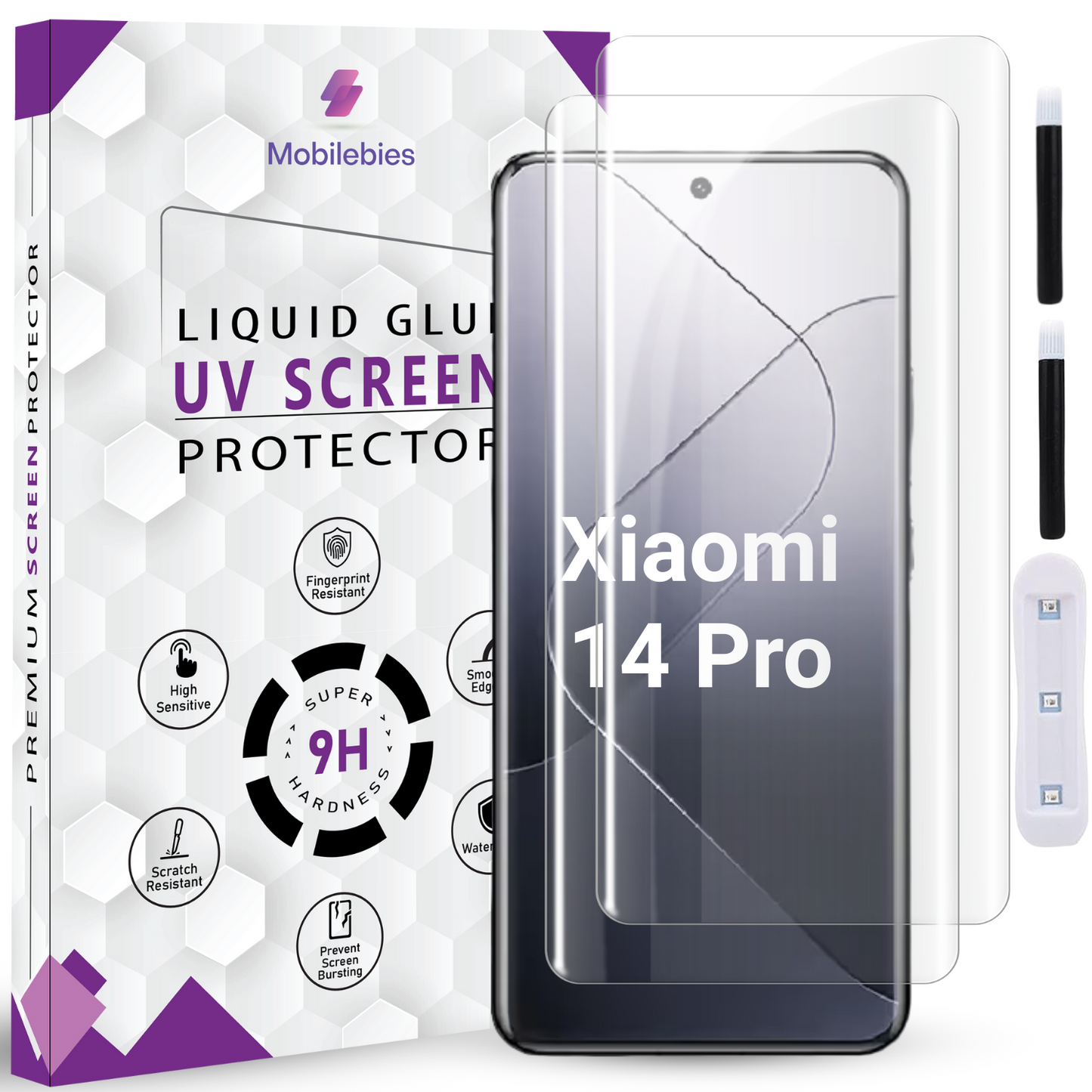 Tempered Glass For Xiaomi 14 Pro Premium HD+ UV Glass Screen Protector Guard