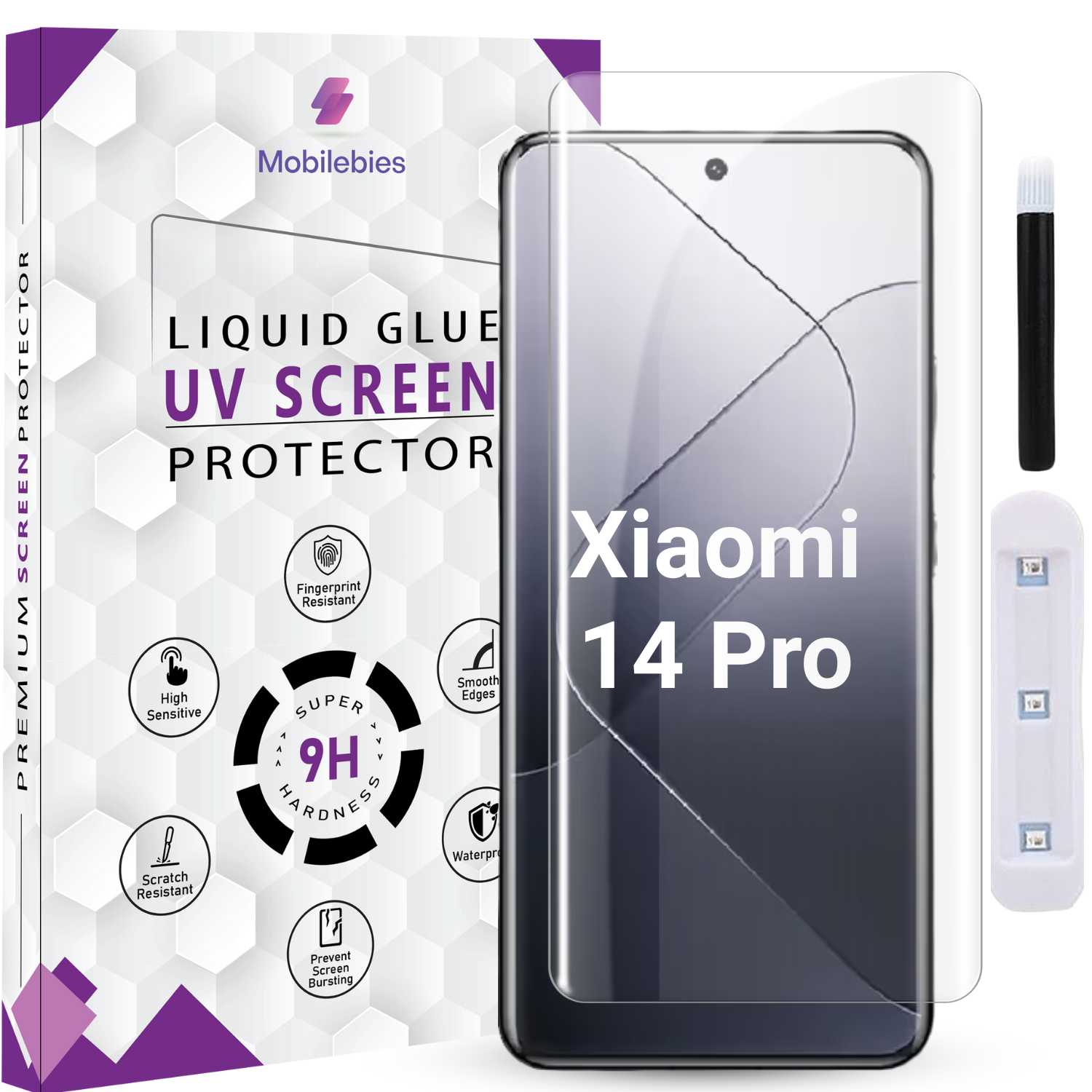 Tempered Glass For Xiaomi 14 Pro Premium HD+ UV Glass Screen Protector Guard Main image