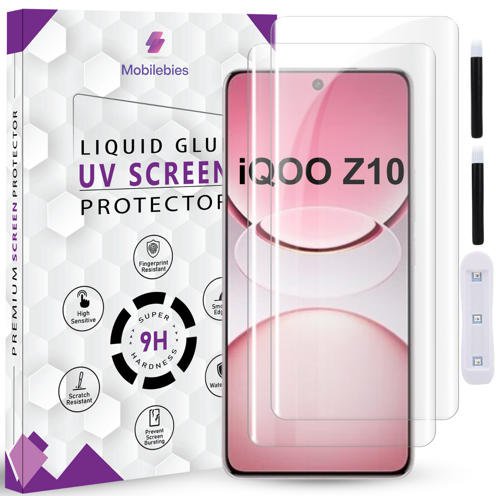 Tempered Glass For iQOO Z10 Premium HD+ UV Glass Screen Protector Guard