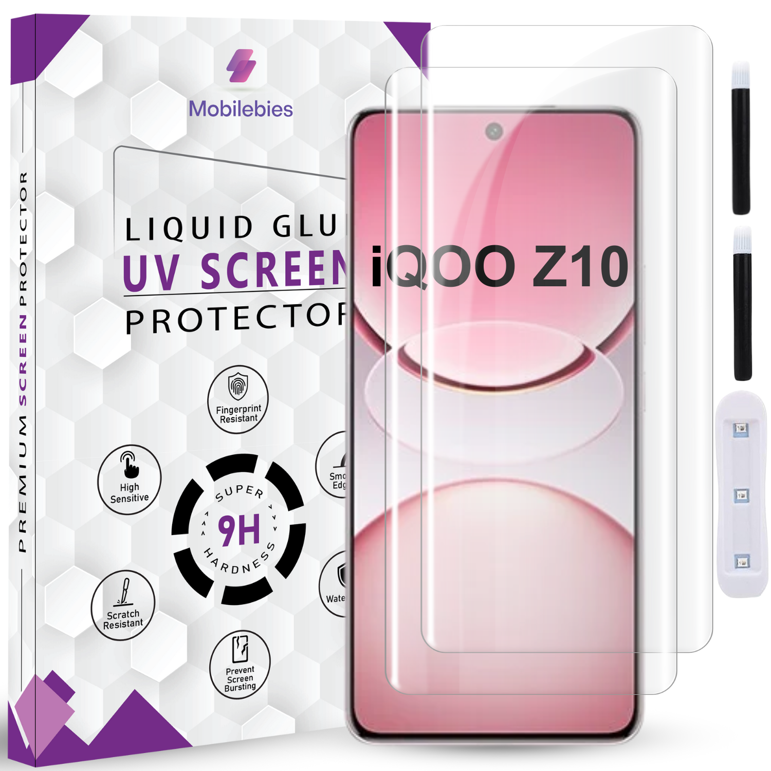 Tempered Glass For iQOO Z10 Premium HD+ UV Glass Screen Protector Guard