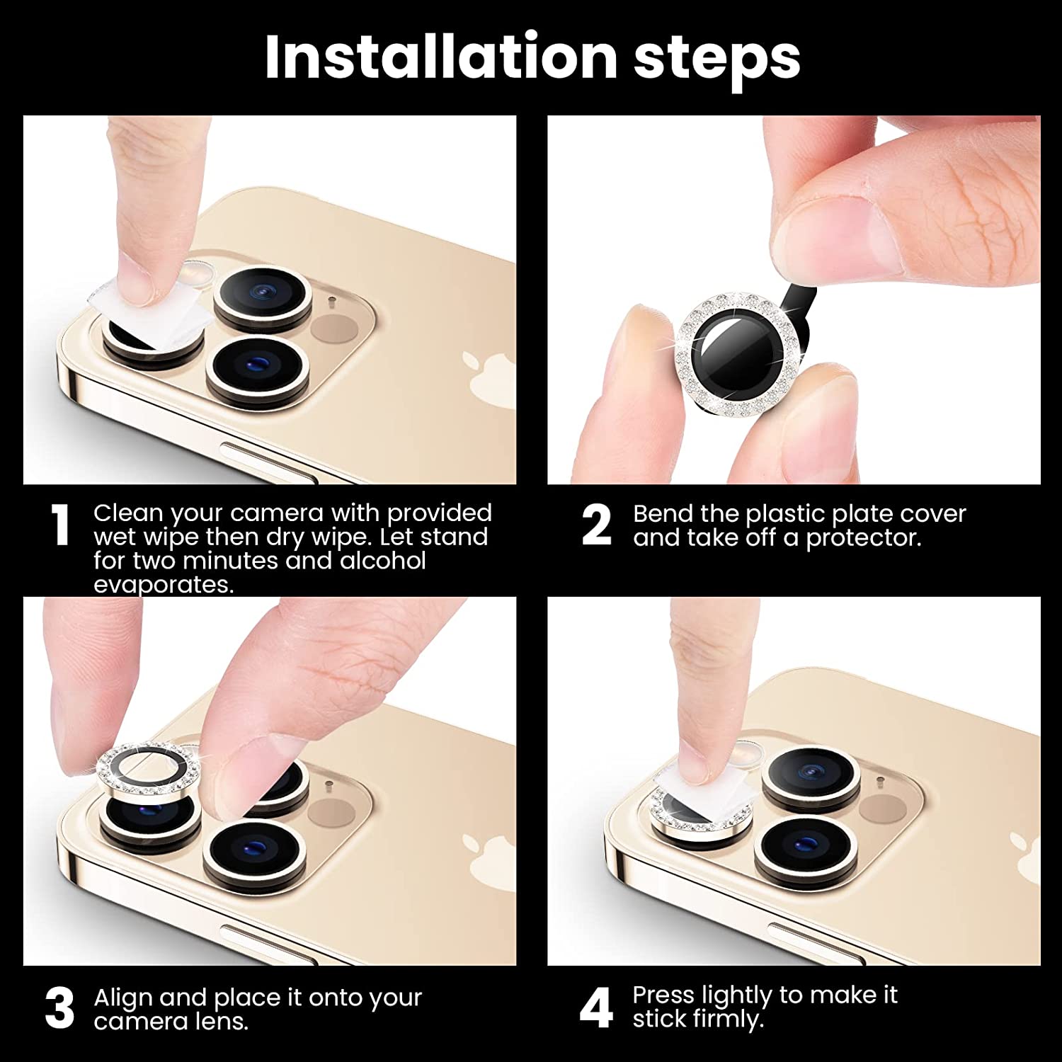 iPhone 12 Pro Max Diamond Ring Camera Protector Mobilebies