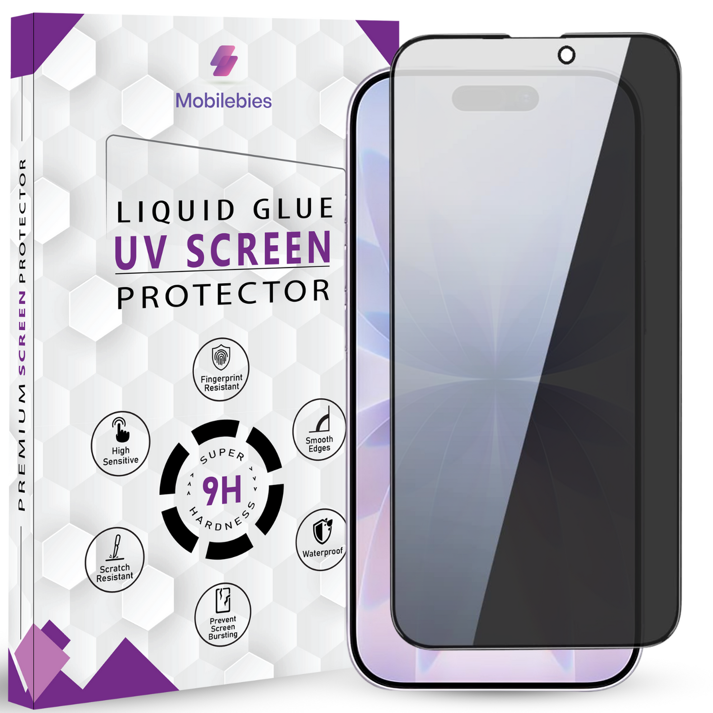 Mobilebies iPhone 17 Privacy Tempered Glass Screen Protector Guard
