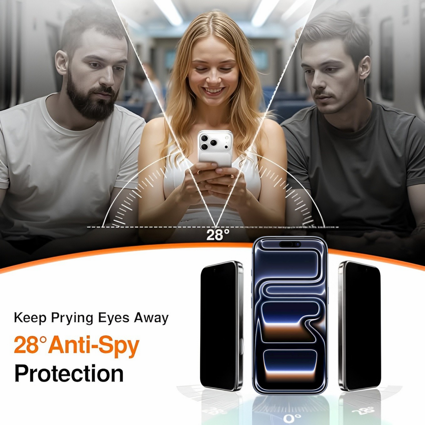 Mobilebies iPhone 17 Pro Privacy Tempered Glass Screen Protector Guard