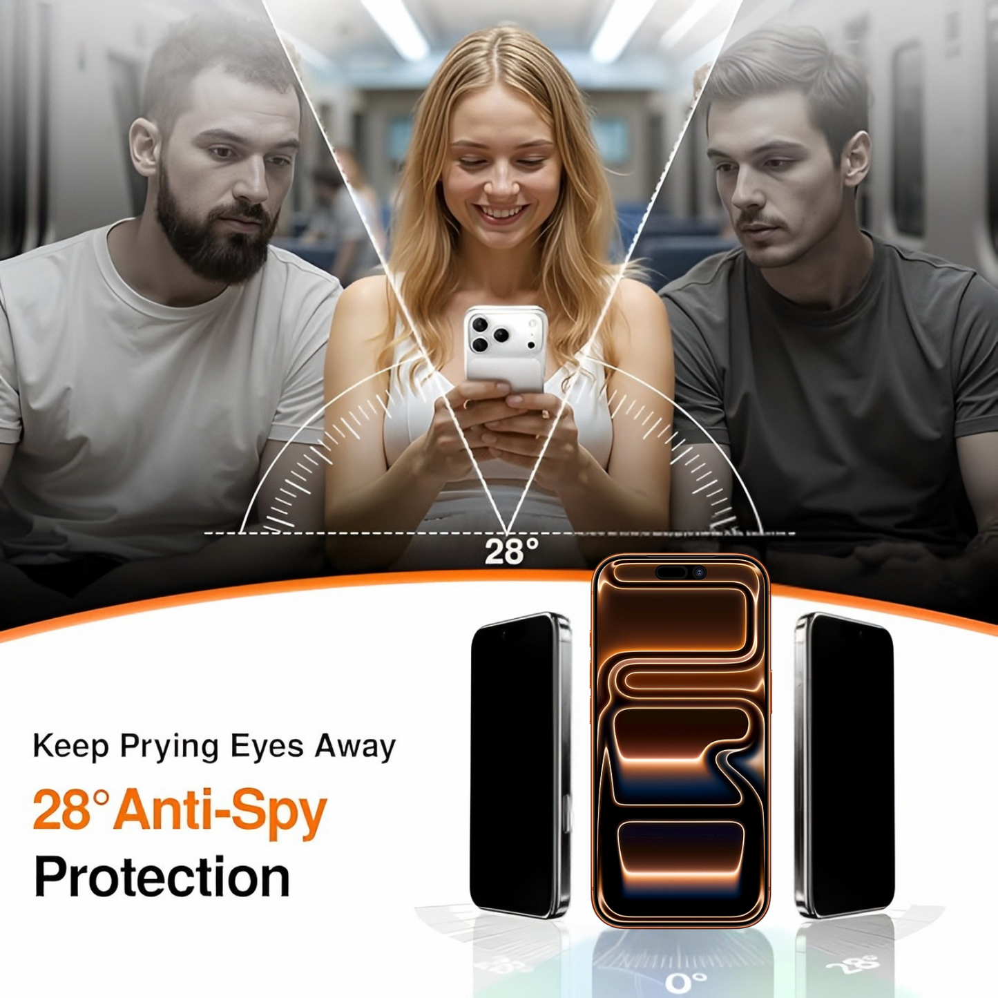 Mobilebies iPhone 17 Pro Max Privacy Tempered Glass Screen Protector Guard