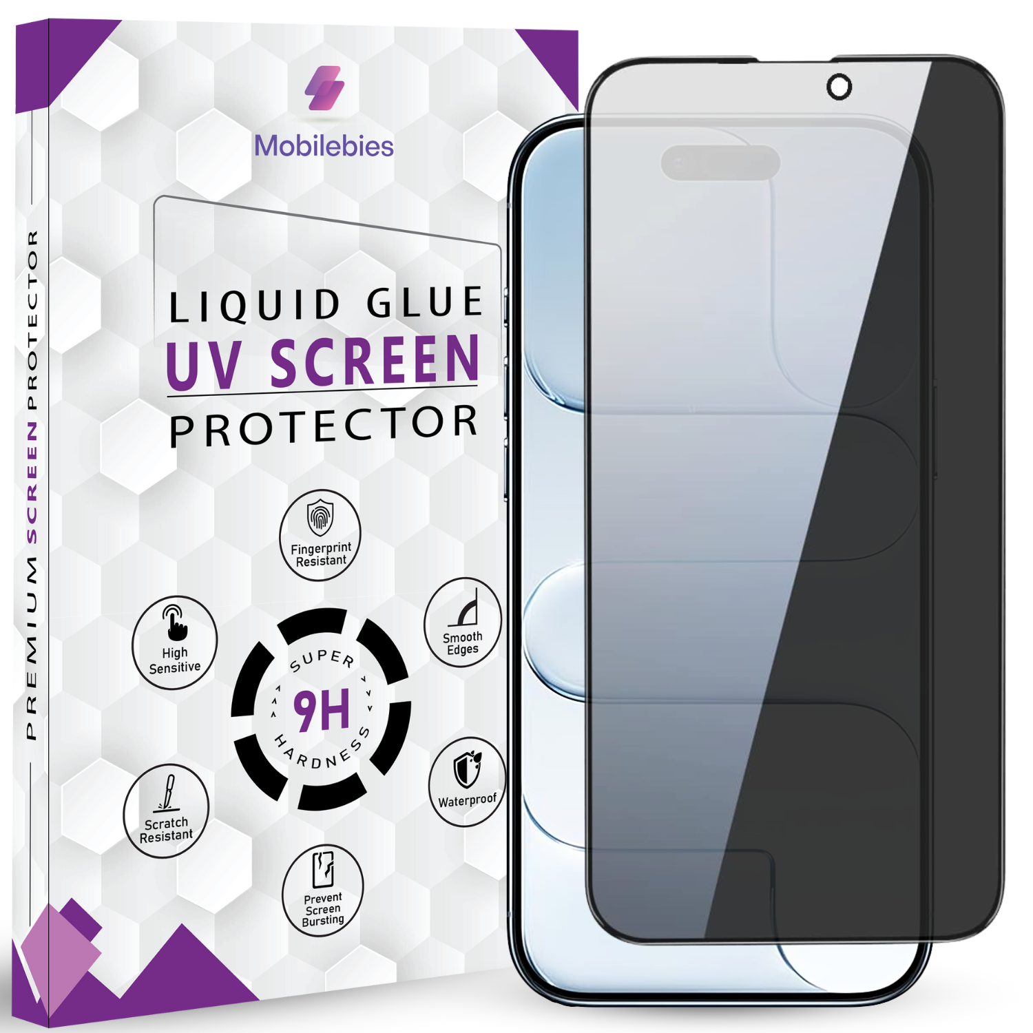 Mobilebies iPhone Air Privacy Tempered Glass Screen Protector Guard Main image