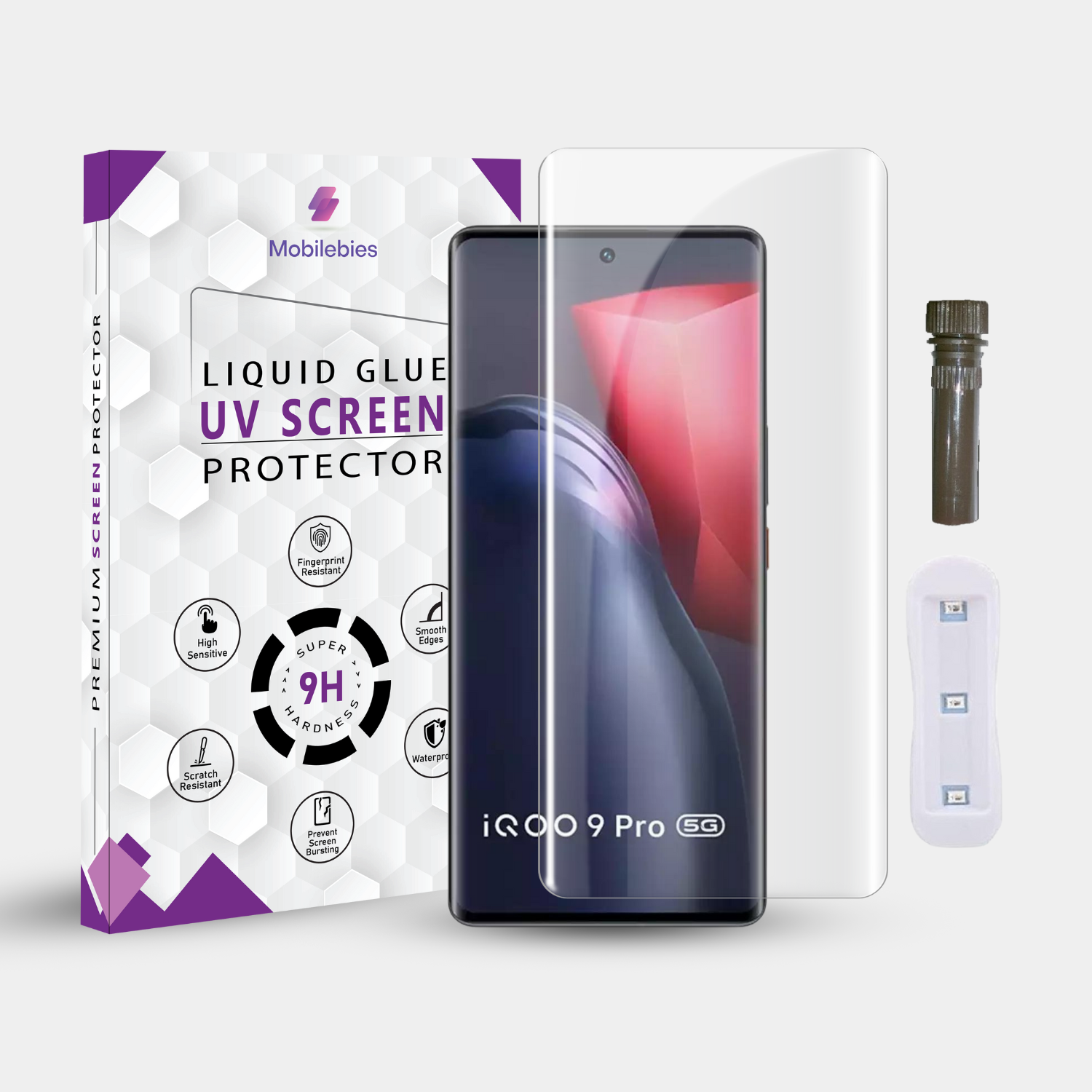 Tempered Glass For IQOO 9 Pro Advanced HD+ UV Glass Screen Protector Guard Main image
