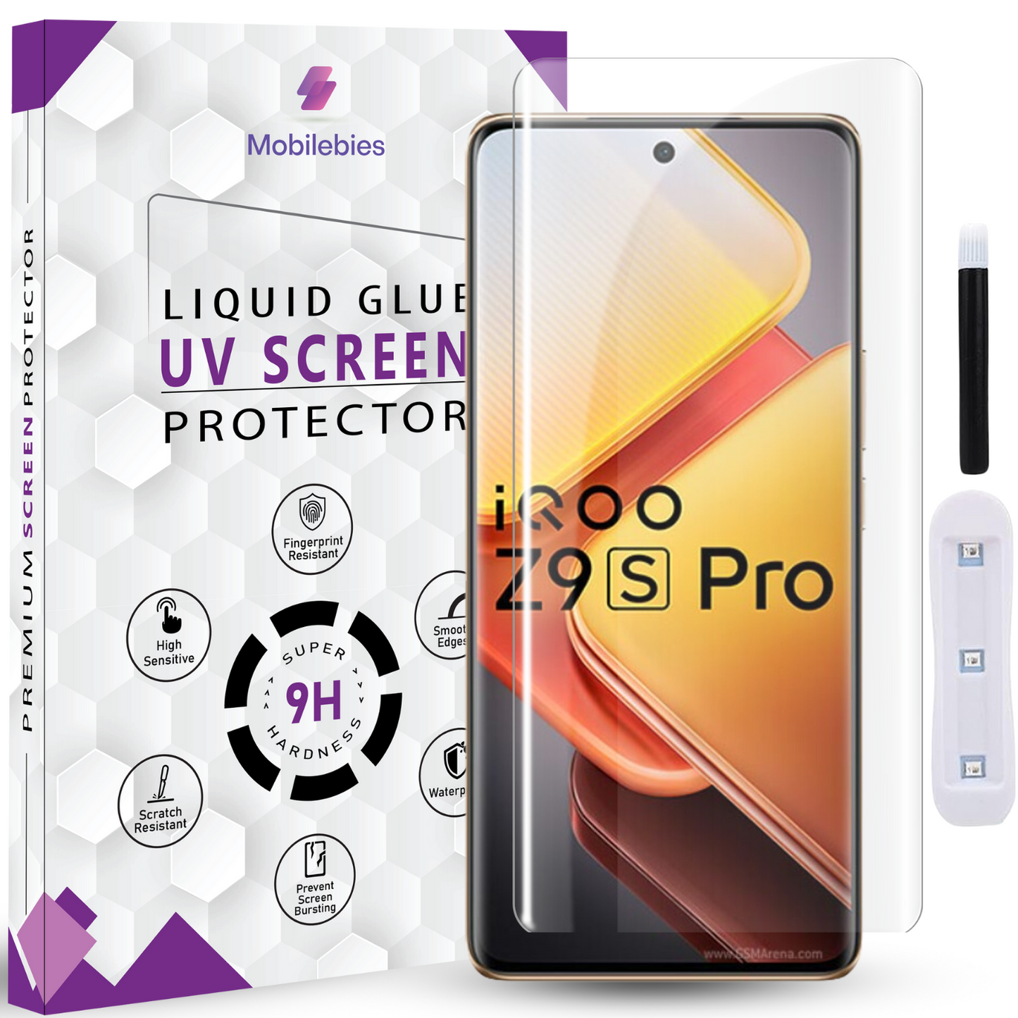Tempered Glass For iQOO Z9s Premium HD+ UV Glass Screen Protector Guard