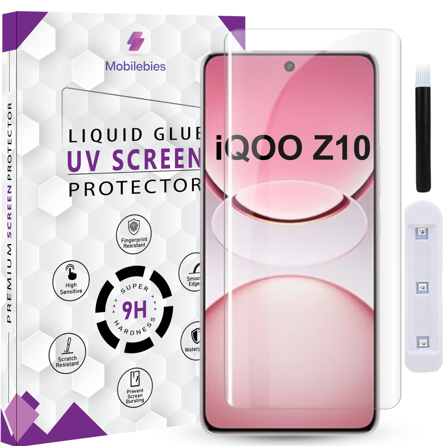 Tempered Glass For iQOO Z10 Premium HD+ UV Glass Screen Protector Guard Main image