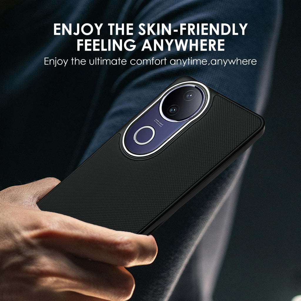 Mobilebies Backcover For VIVO V50e Super Frosted Shield Case With Salient Dots Case
