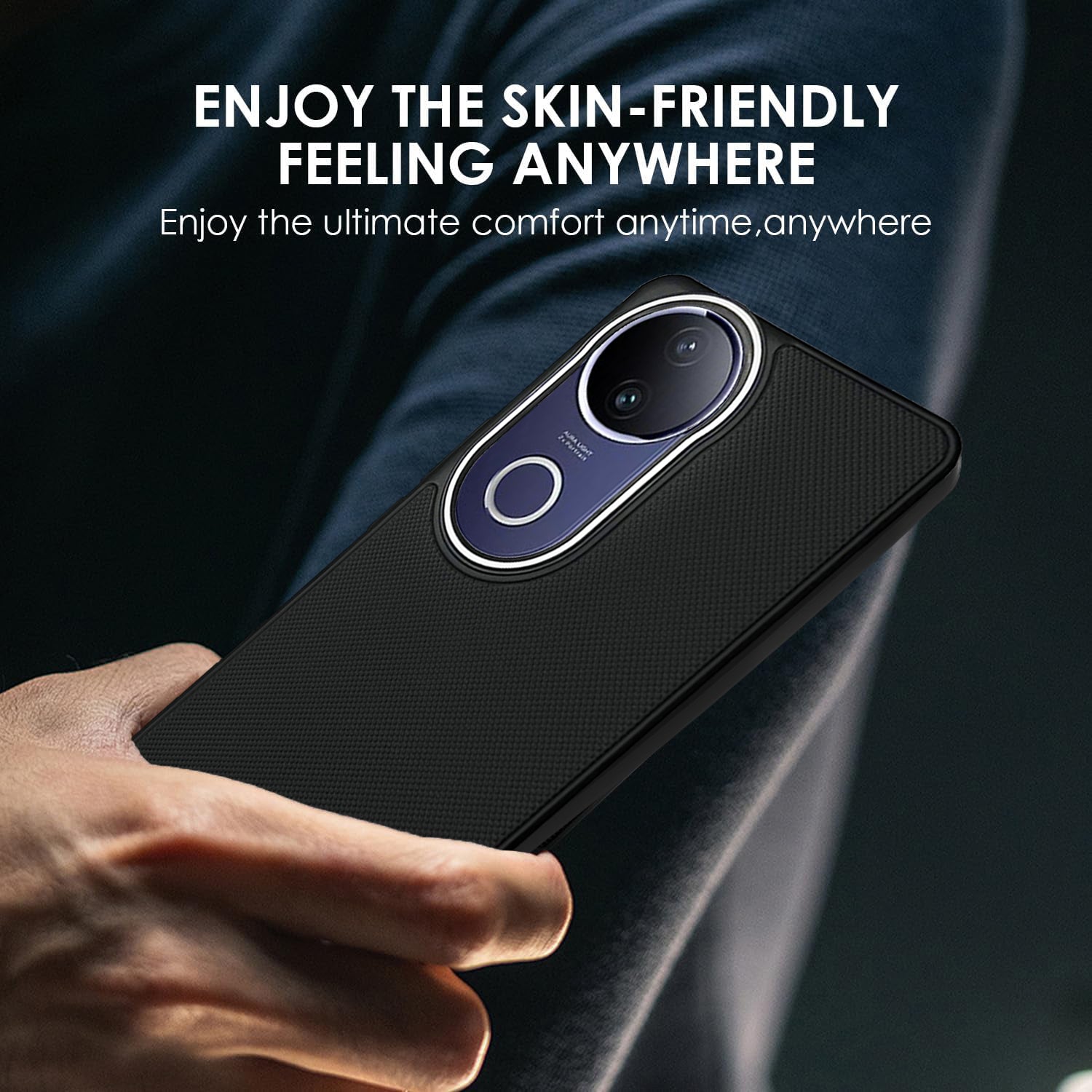 Mobilebies Backcover For VIVO V50e Super Frosted Shield Case With Salient Dots Case