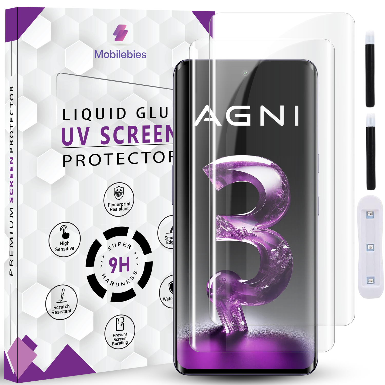 Tempered Glass For Lava Agni 3 Premium HD+ UV Glass Screen Protector Guard Secondary image