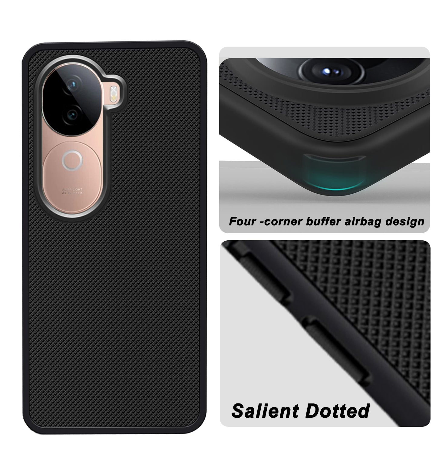 Mobilebies Backcover For VIVO V40e Super Frosted Shield Case With Salient Dots Case