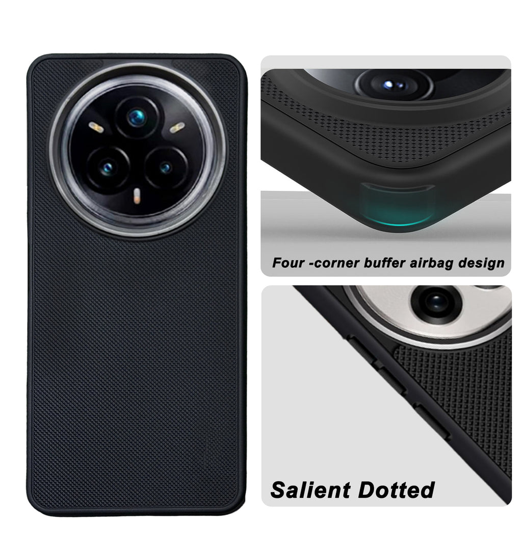Mobilebies Backcover For Realme 14 Pro Plus Super Frosted Shield Case With Salient Dots Case