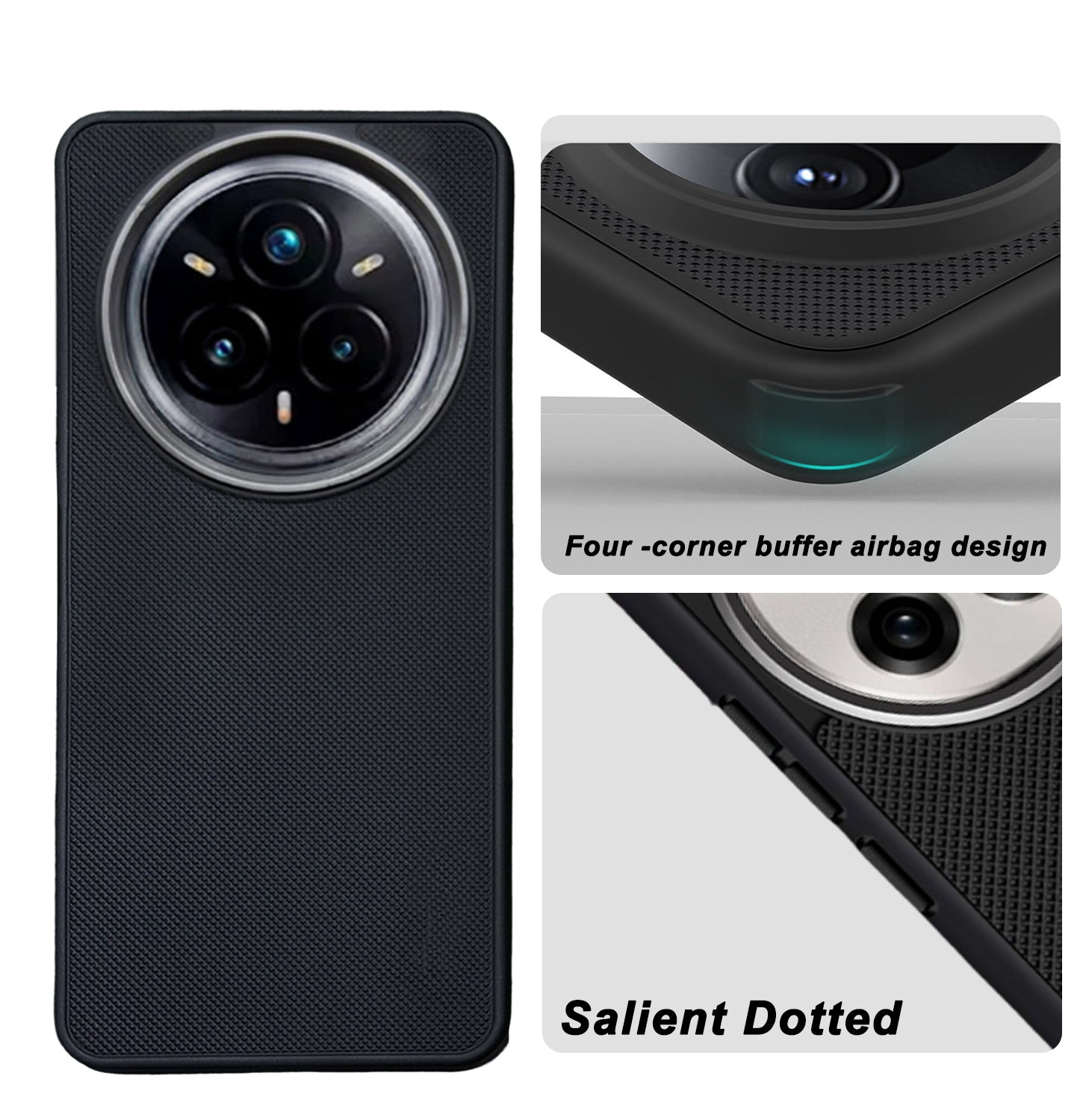 Mobilebies Backcover For Realme 14 Pro Plus Super Frosted Shield Case With Salient Dots Case