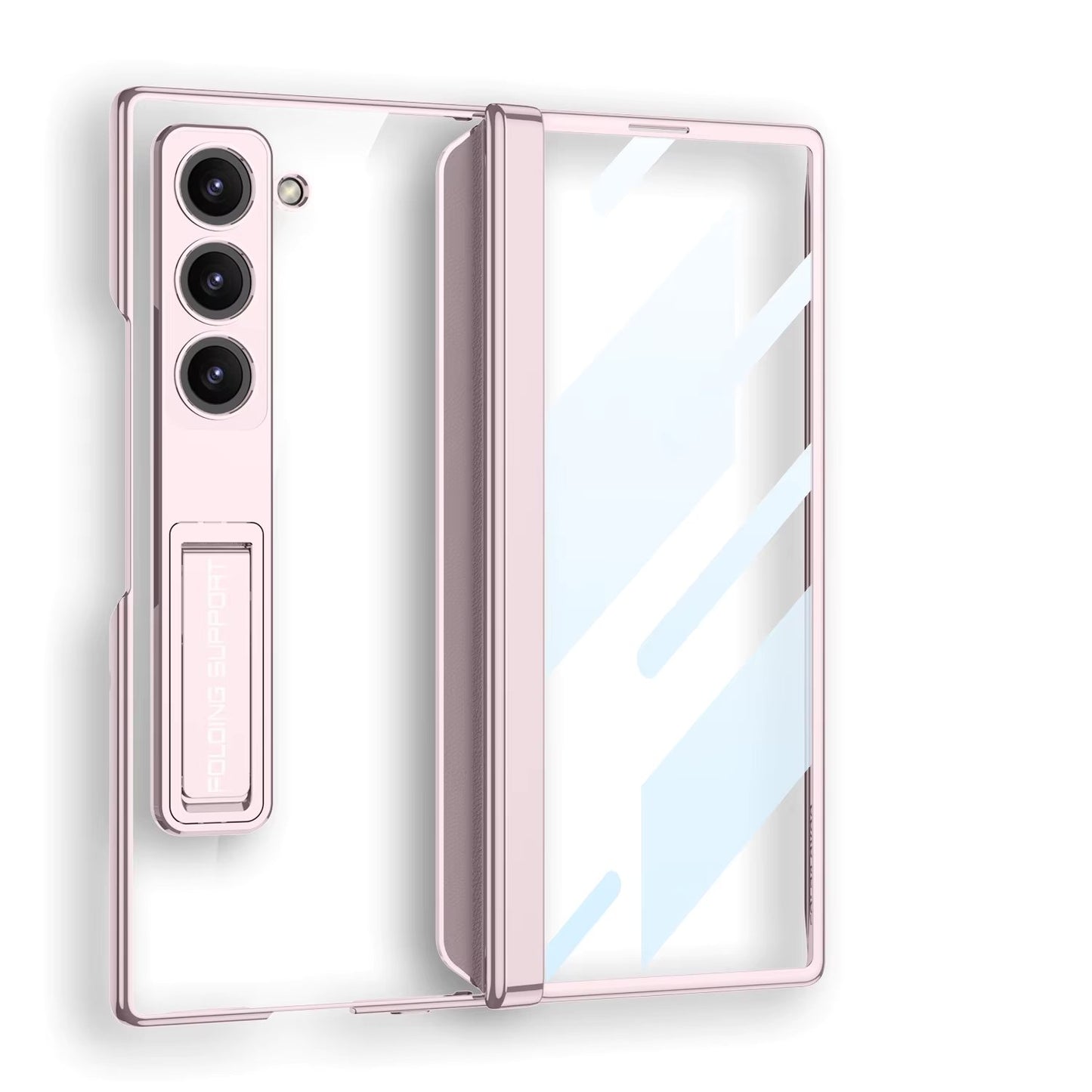 Transparent Chrome Stand Case For Samsung Galaxy Z Fold 6