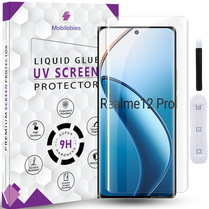 Tempered Glass For Realme 12 Pro Premium HD+ UV Glass Screen Protector Guard