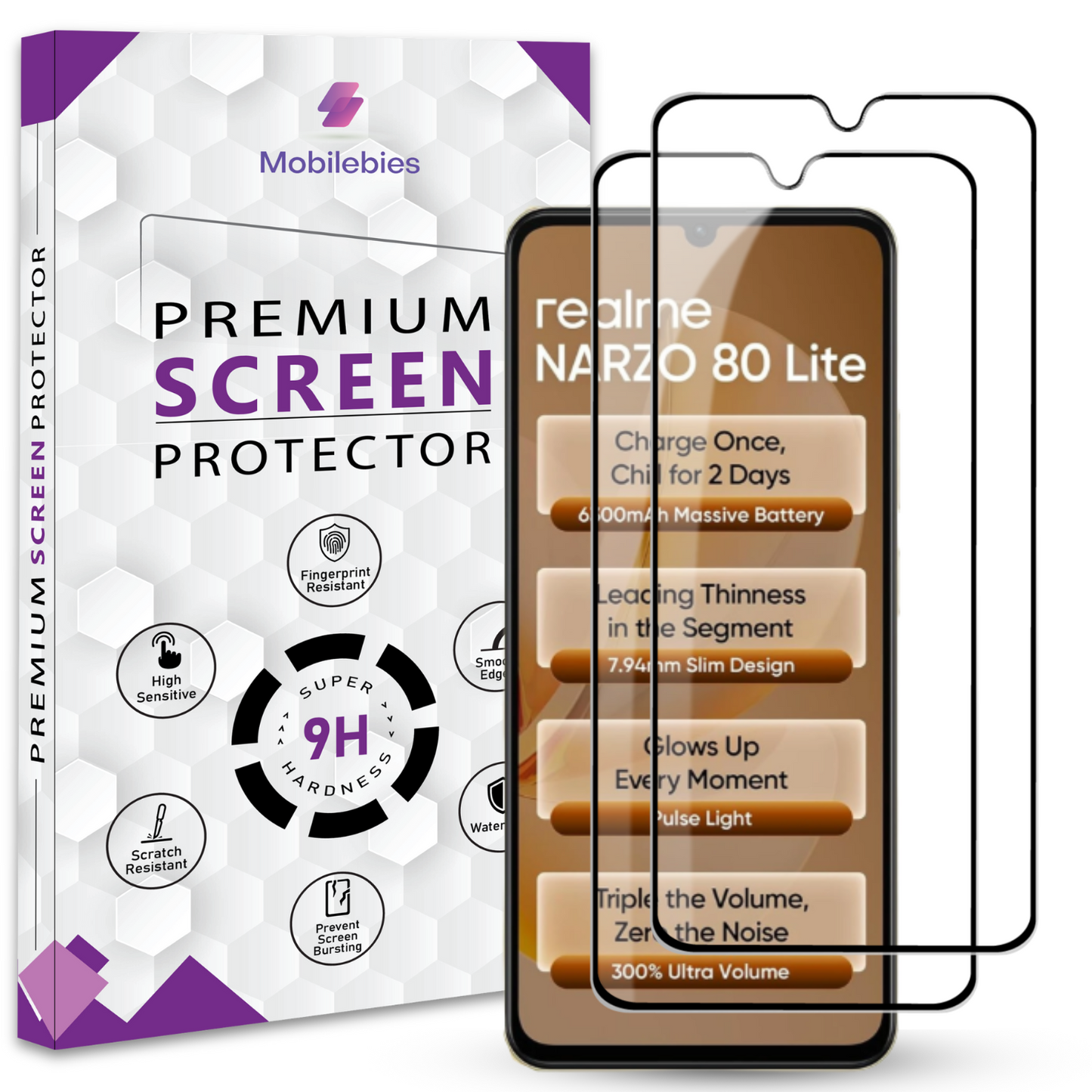 Tempered Glass for Realme Narzo 80 Lite 4G Premium Screen Protector Guard