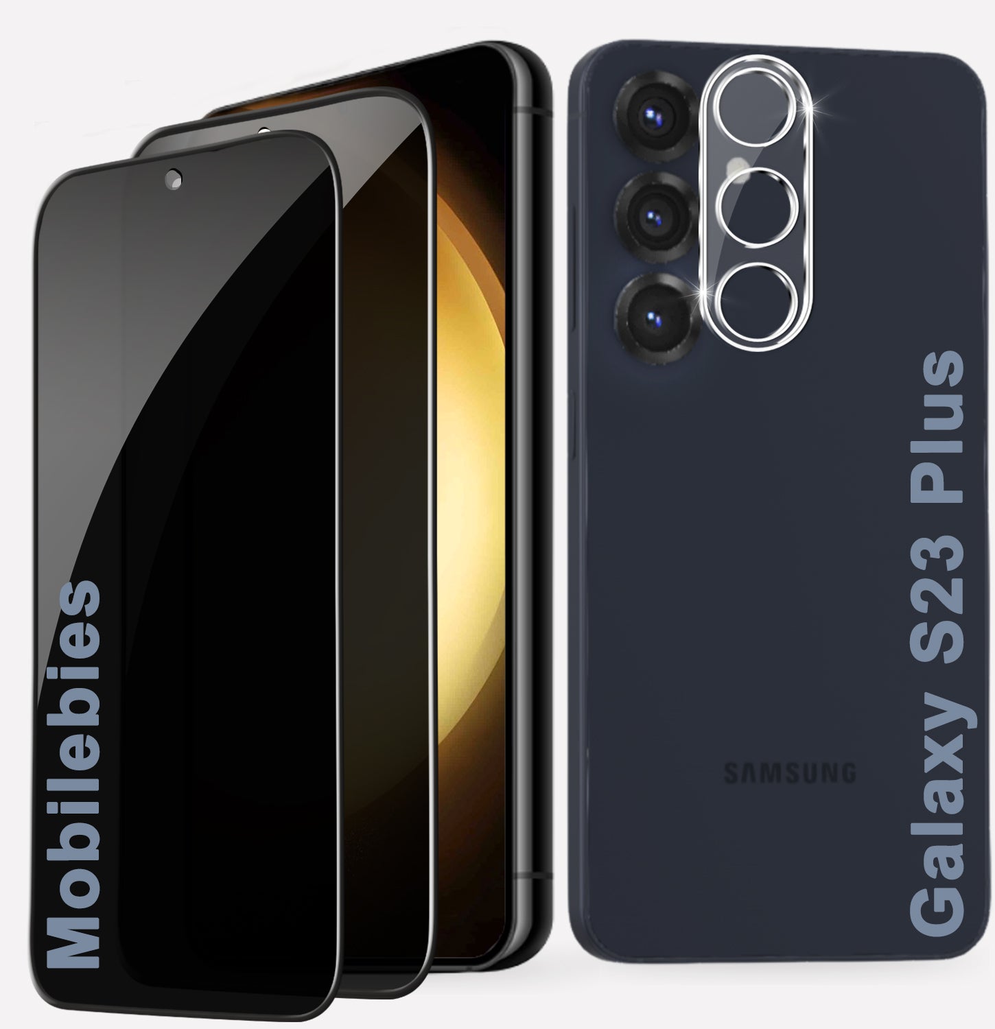 Samsung Galaxy S23 Plus — Anti-Spy Privacy Tempered Glass & Camera Lens Protector | Pack of 2