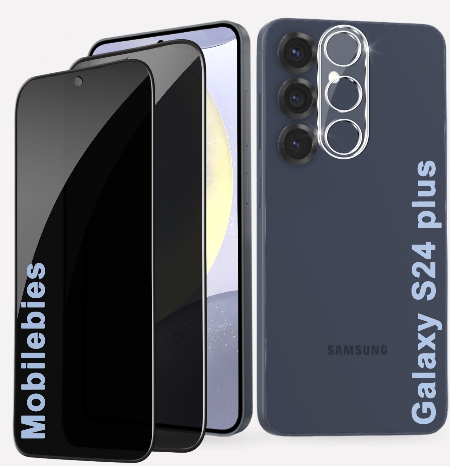 2 Pack Privacy Tempered Glass & a Camera protector for Samsung S24 Plus Privacy Screen Protector Guard & Camera Lenns Protecor Main image