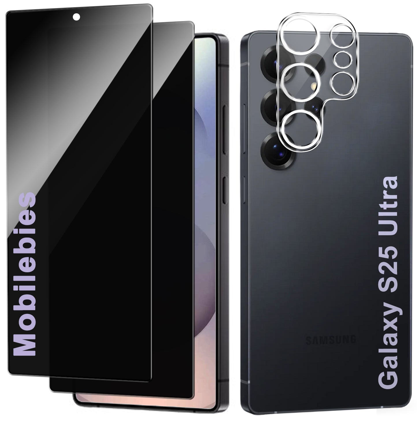 2 Pack Privacy Tempered Glass & a Camera protector for Samsung S25 Ultra Privacy Screen Protector Guard & Camera Lenns Protecor Main image