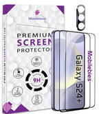 2 Pack Tempered Glass & a Camera protector for Samsung S24 Plus Premium Screen Protector Guard & Camera Lenns Protecor