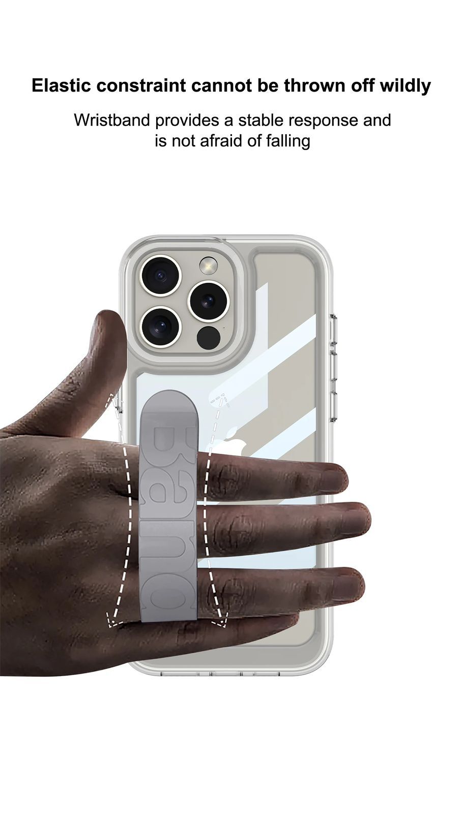 iPhone 16 Series Silicon Wrist Band Mobile Case Back Cover