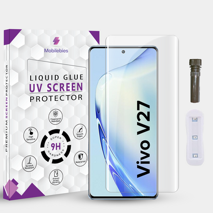Tempered Glass For Vivo V27 Advanced HD+ UV Glass Screen Protector Guard